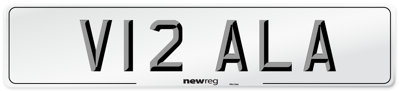 V12 ALA Number Plate from New Reg